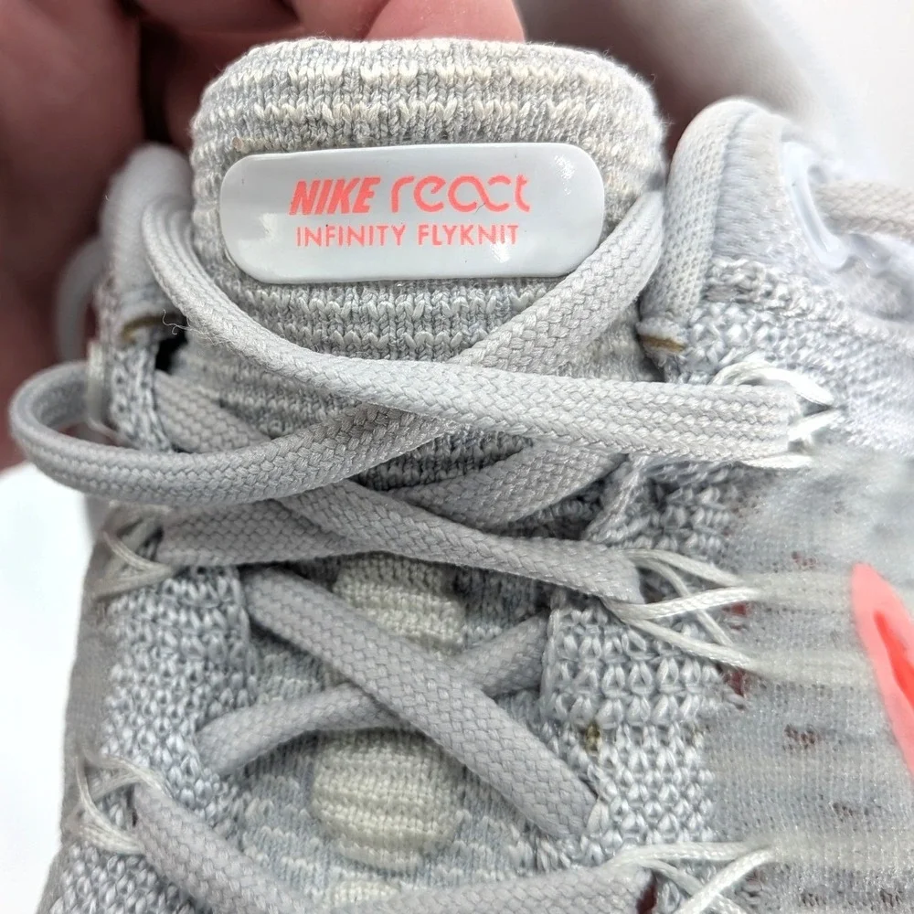 Athleisure Running Nike React Infinity Flyknit Gray Coral Trainers 7.5‎